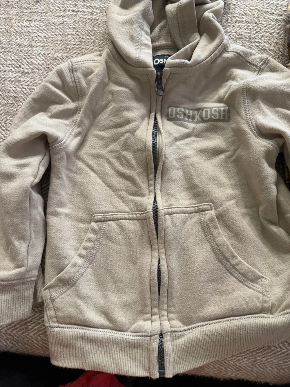 OshKosh B'gosh Cream Hooded Zip-Up Sweatshirt